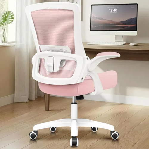 Miniatura 14 de NEO CHAIR Silla de escritorio para oficina y computadora de respaldo alto de malla, asiento para juegos ergonómico ajustable, cómodo, con Beige