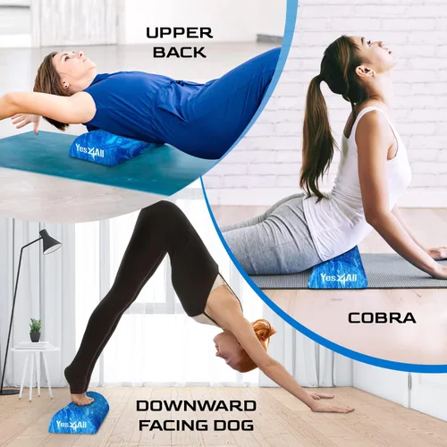 Miniatura 6 de Yes4All Rodillo de espuma firme de EVA para estiramiento, medio rodillo de espalda de yoga para masaje muscular para pilates, yoga, equilibrio
