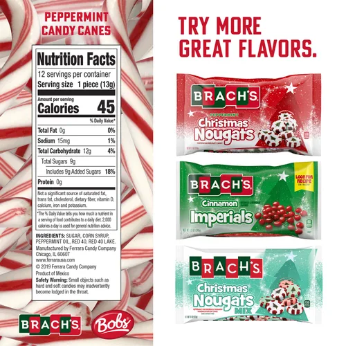 Miniatura 2 de Brach's Bastones de caramelo de menta rojos y blancos, 12