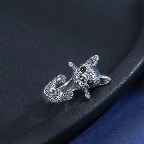 Miniatura 2 de Anillo de serpiente lobo, águila, lagarto, escorpión, dragón, búho, araña, caballo, tortuga, gato, zorro, rana, perro, para mujeres y hombres