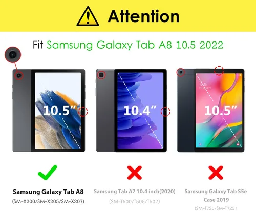 Miniatura 3 de DTTO Teclado Bluetooth, teclado inalámbrico recargable y funda de cuero de alta calidad con correa de mano incorporada para Samsung Galaxy Tab A8