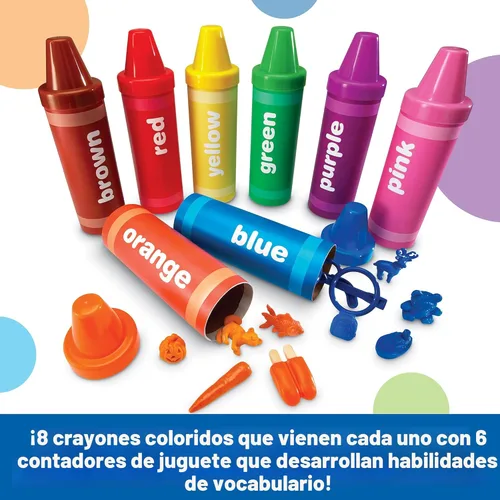 Miniatura 4 de Learning Resources Crayones de clasificación arcoíris - Regalos para niños pequeños, accesorios para niños pequeños, juguetes de apilar jumbo