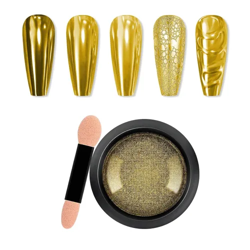 Polvo de uñas cromado de espejo metálico para uñas de gel, polvo holográfico de cromo, para decoración de uñas en el hogar, salón de bricolaje
