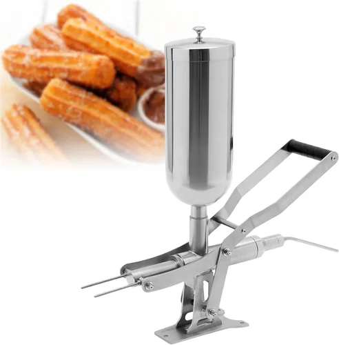 Miniatura 5 de Máquina de llenado manual de churro español de 5L, máquina de llenado de donas de mano comercial Máquina de llenado de pasteles de acero inoxidable