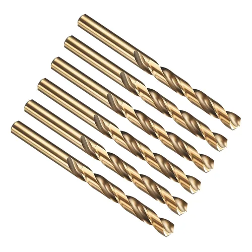 Miniatura 206 de PATIKIL Broca Jobber de 0.039 in, vástago recto M35 cobalto 5% acero de alta velocidad 135° acabado dorado para metal duro de acero inoxidable - 2