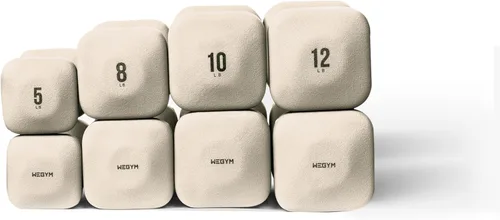Miniatura 30 de WeGym SafeGrip Square Dumbbells with Anti Slip Handles, Aesthetic Free Weights for Home Workouts, Stable Design Prevents Rolling during Floor