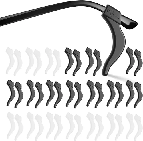 20 pares de pinzas para las orejas, ganchos antideslizantes de vidrio para las orejas, cómodos cojines de silicona para detrás de la oreja para