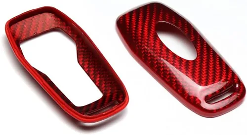 Miniatura 3 de Funda para llavero con acabado de fibra de carbono 100% real, color rojo, compatible con Ford F-150 Fusion, Mustang, Explorer, Edge, Lincoln, MKZ