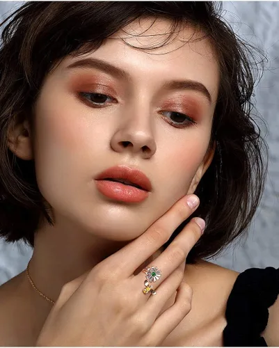 Miniatura 6 de Vanski Fashion - Anillo ajustable para mujer, diseño de circonio cúbico, antiansiedad, anillo de compromiso, boda