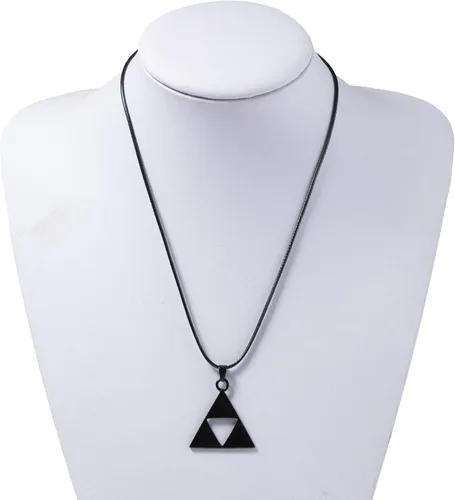 Miniatura 3 de Anillo de acero inoxidable para hombres, collar con colgante triangular, juego de joyas de cosplay para entusiastas