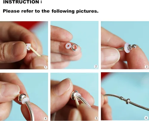 Miniatura 5 de Hoobeads - Colgante de plata de ley 925 para pulseras europeas
