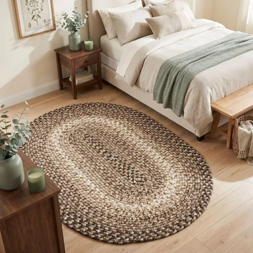 Miniatura 3 de Super Area Rugs Alfombras Trenzadas 3X5 Alfombra de Cocina Estilo Granja - Alfombra Trenzada Ridgewood para Sala de Estar - Reversible - Terciopelo