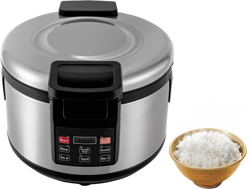 Calentador de arroz eléctrico, calentador de arroz comercial de acero inoxidable resistente, con ajustes de temperatura, olla de arroz, calentador