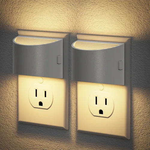 Miniatura 22 de JandCase Luz nocturna, luces nocturnas automáticas enchufables a la pared, paquete de 2 luces nocturnas modernas con sensor de luz automática, luz
