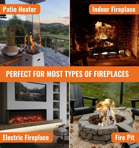 Miniatura 6 de Troncos de cerámica para chimeneas de gas, troncos realistas de 6 piezas para hogueras al aire libre, juego de madera falsa artificial