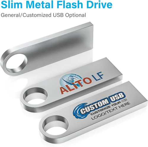 Miniatura 2 de ABLAZE Paquete de 2 unidades flash de 128 GB, unidades de pulgar USB 2.0 de metal con llaveros USB Stick Pendrive (plateado)