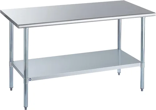 Miniatura 46 de Mesa de acero inoxidable para preparación y trabajo con protector contra salpicaduras, 24x72 pulgadas