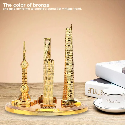 Miniatura 2 de HEEPDD Modelo de arquitectura famoso, Torre de perlas orientales Centro Financiero Global Modelo Shanghai Colección de Edificios Monumento