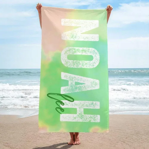 Miniatura 16 de Toalla de playa personalizada con nombre para playa, piscina, diversión de verano, regalos para niños, adultos y parejas (azul)