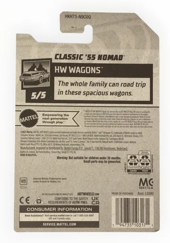 Miniatura 2 de Hot Wheels Clásico '55 Nómada, HW Wagons 5/5 [rojo] 243/250