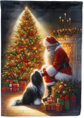 Miniatura 77 de Caroline's Treasures DAC4159CHF - Bandera de casa de Husky siberiano y Papá Noel para porche, grande, para colgar en la pared, poliéster