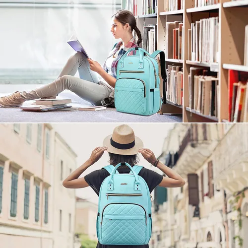 Miniatura 2 de Mochila YAMTION para mujeres y adolescentes, mochila escolar con USB para estudiantes universitarios, bolsa para portátil con TSA para trabajo