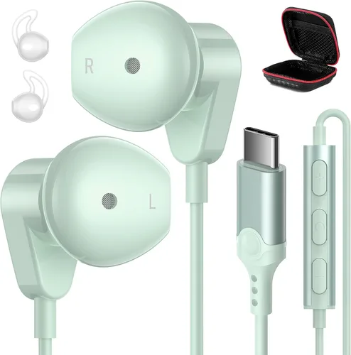 Miniatura 14 de Auriculares USB C para iPad Pro iPhone Air 17 16 15 Pro Max HiFi Stereo USB-C Auriculares con cable Micrófono Control de Volumen Tipo C Auriculares