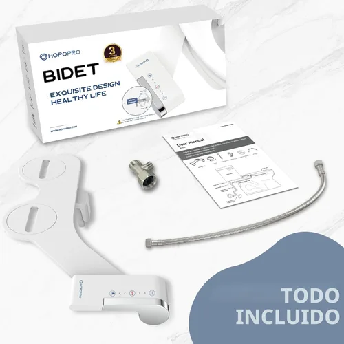 Miniatura 8 de HOPOPRO - Accesorio de bidé para inodoro, bidé no eléctrico ultradelgado con boquilla doble (lavado femenino/posterior), rociador de bidé de agua