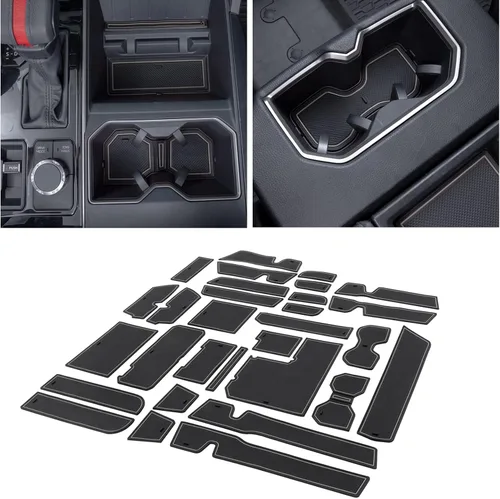 Miniatura 8 de JDMCAR - Accesorios de revestimiento compatibles con Toyota Tundra 2022-2023 2024 2025 2026, kit de soporte para tazas y bolsillo para puerta