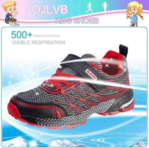 Miniatura 3 de OJLVB Boys Girls Sneakers, Kids Tennis Running Shoes, Athletic Walking Gym Trail Shoe Breathable Lightweight
