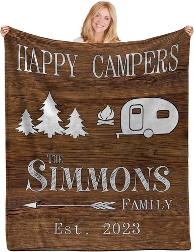 Miniatura 12 de Manta de campamento personalizada con foto, manta con nombre personalizado, accesorios personalizados para cámper, regalos personalizados