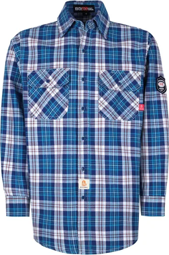 Miniatura 8 de BOCOMAL Camisas FR para hombre, resistentes al fuego, peso ligero, NFPA2112, camisa de soldadura ignífuga, acabado repelente al agua y al aceite