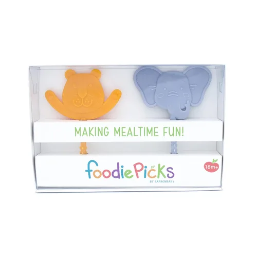 Miniatura 4 de BapronBaby Garden Foodie Picks (paquete de 2 unidades, rana y mariposa), utensilios para niños pequeños + preescolares, sin BPA, aptos