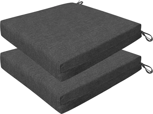 Miniatura 18 de Honeycomb Juego de 2 cojines de asiento para exteriores, 20 x 20 pulgadas, cojines texturizados de hueso sólido para sillas de comedor para muebles