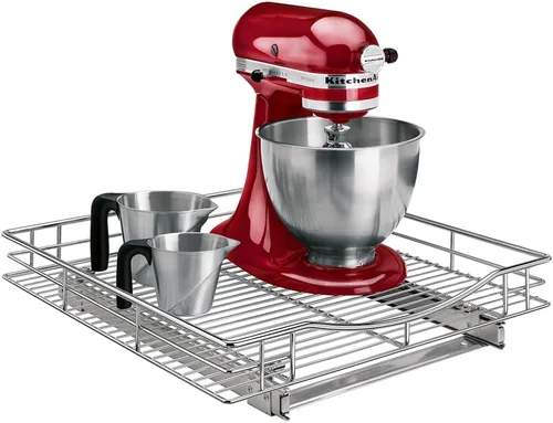 Miniatura 16 de LYNK PROFESSIONAL® Organizador de gabinete extraíble, cajones deslizantes de 14 x 21 pulgadas para gabinetes de cocina - Estantes deslizantes Cromo