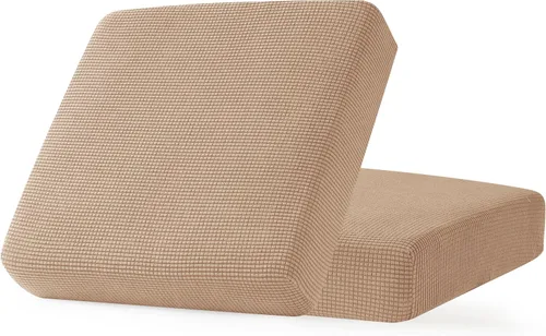 Miniatura 55 de CHUN YI - Funda elástica de cojín para sofá biplaza, funda de asiento de sofá con tela jacquard de elastano (mediana, color marfil blanco)