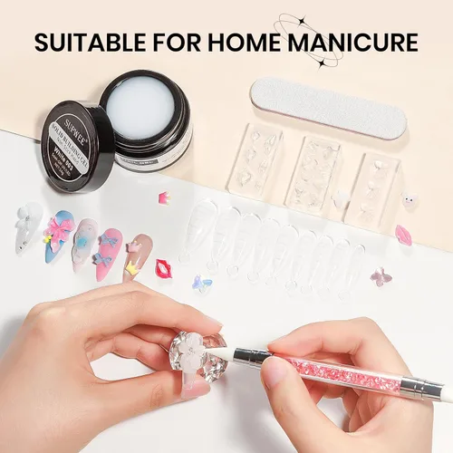 Miniatura 6 de Gel de Escultura 3D Blanco para Uñas, Arte de Uñas en Gel 3D Antiadherente para Extensión de Uñas Geles de Moldeado de Escultura con Arte de Uñas