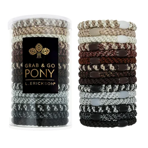 Miniatura 11 de Coleteros dorados para cabello grueso, sujetadores de cola de caballo para llevar, paquete de 8, beige metálico, bandas gruesas sin arrugas