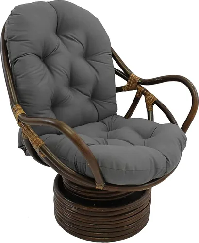 Cojín giratorio para mecedora, lavable y resistente a los rayos UV, alfombrilla de cojín para silla mecedora reclinable, silla mecedora, cojín Gris