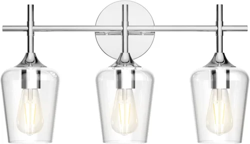 Miniatura 18 de Ralbay Lámparas de baño doradas 2 luces con vidrio transparente, iluminación moderna de montaje en pared, iluminación industrial de granja, luces