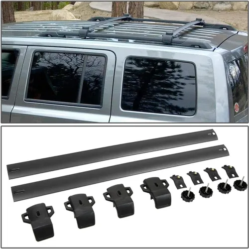 Miniatura 6 de DNA Motoring PT-ZTL-8082 Par de Barras Transversales de Aluminio para Portaequipajes de Techo de Automóvil Compatibles con Jeep Patriot 07-17, Negro