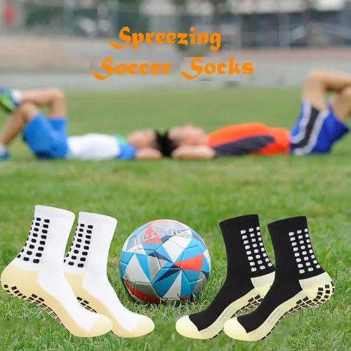 Miniatura 6 de Calcetines de fútbol para hombre, antideslizantes, atléticos, con agarre antideslizante, calcetines de baloncesto con almohadillas de agarre
