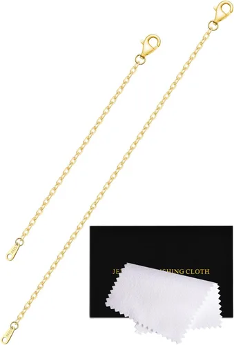 Miniatura 31 de Extensores de cadena dorada para collares, extensiones de pulsera de plata de ley, extensor de collar dorado para mujer, juego de 3 piezas, 1, 2, 3