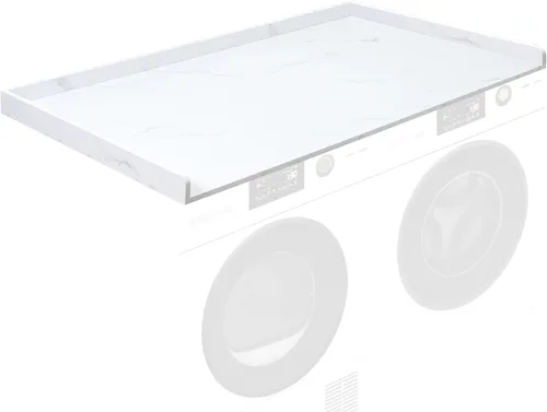 Life Finds Encimera para lavadora y secadora de 54 pulgadas con reborde de seguridad para organización del cuarto de lavado, patrón de mármol Mármol
