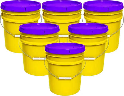 Miniatura 33 de Balde de 5 galones y tapa - Cubo resistente de 90 mil para todo uso - Fabricado en los Estados Unidos - Grado alimenticio - Plástico sin BPA - Rojo