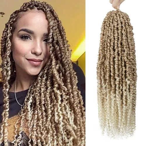 Miniatura 8 de Pelo de Passion Twist – 8 paquetes de 18 pulgadas Passion Twist Crochet para mujeres, cabello rizado pretrenzado Passion Twists extensiones de #2