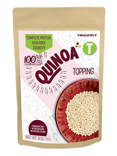 Cereal de Quinua Inflada + Nada – Vegano – Sin Gluten – Sin OGM – [11 oz] Explota como Snacks – Cereal – Aderezo para Ensalada para Energía