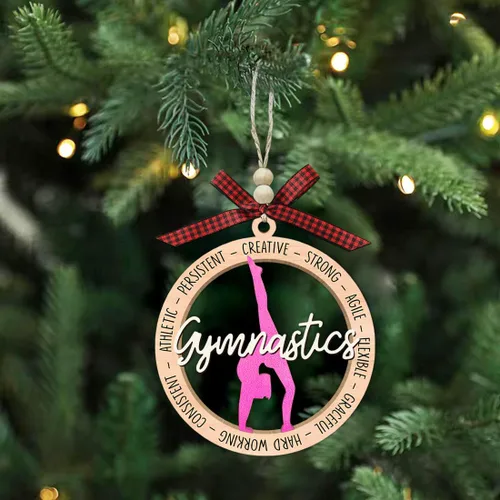 Miniatura 6 de Adorno de gimnasia para niña, adornos de gimnasta para árbol de Navidad, regalos de gimnasia para niñas, entrenadora, regalos de gimnasta para niñas