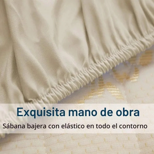 Miniatura 7 de SONORO KATE Juego de sábanas de microfibra súper suave de 1800 hilos, sábanas egipcias de lujo de 16 pulgadas de profundidad, antiarrugas e Beige