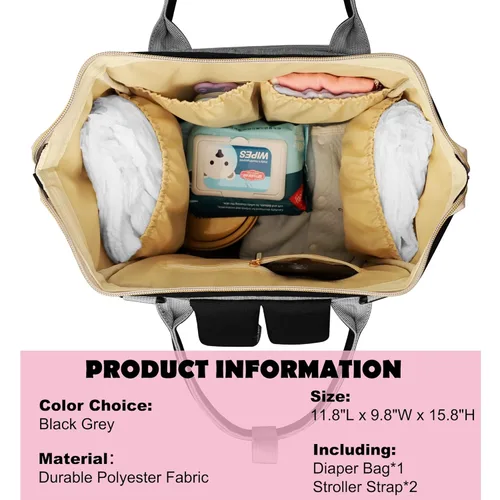 Miniatura 3 de Mochila para pañales Femuar, multifuncional, para maternidad, bolsa de pañales para bebés, de gran capacidad, para niñas y niños, mochila de viaje